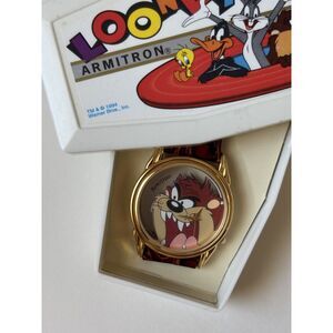 1994 Armitron Looney Tunes Taz Double Sided Graphic Wristwatch WORKS